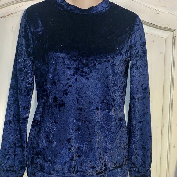 NWOT NAVY VELVET SWEATSHIRT S - Picture 7 of 7